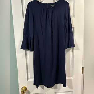sharagano blue stretch flare sleeve dress size 4